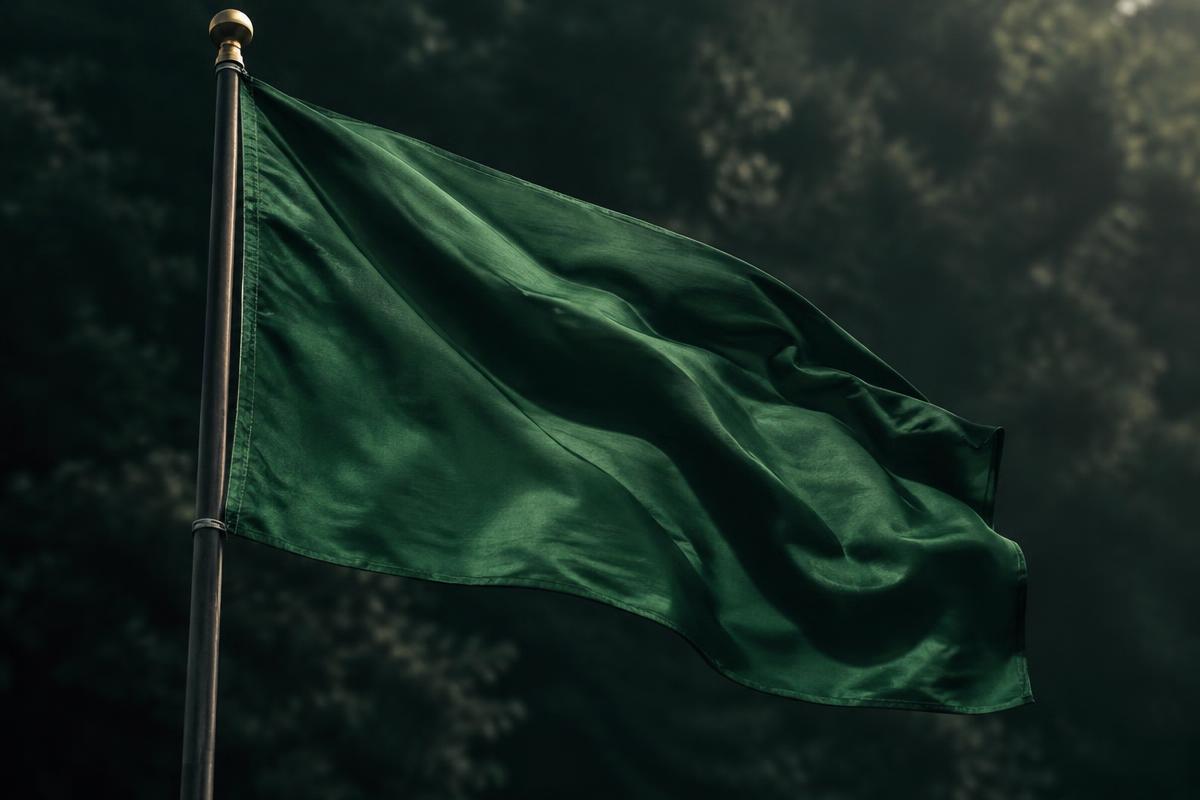 Bandera verde de tela